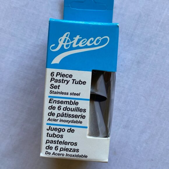 NIB~Ateco 6-Piece Stainless Steel Pastry Tube Set - Picture 1 of 6
